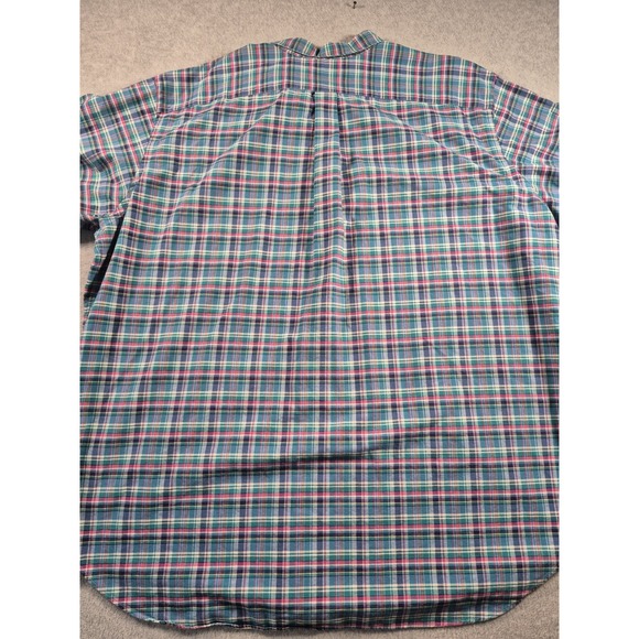 Polo Ralph Lauren Mens 3XLT Performance Oxford Shirt Teal Pink Plaid Flesh Pony - Picture 7 of 7